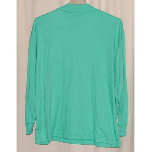 Vtg International Sportswear Mock Neck Pullover TOP, Plus Sz 2X, Spearmint Green - Picture 2 of 5